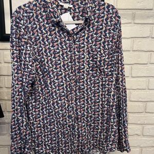Beach lunch lounge bird blouse gently used - work once - Women Size XL SOFT (12)